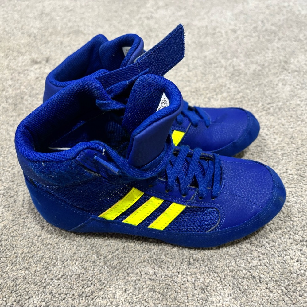 Adidas Kids Royal Blue and Neon Yellow Sneakers